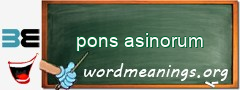 WordMeaning blackboard for pons asinorum